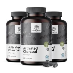 HealthyWorld® 3x Carbón activado 2000 mg, en total 540 cápsulas
