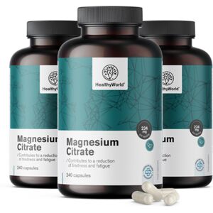 HealthyWorld® 3x Citrato de magnesio 234 mg, en total 720 cápsulas