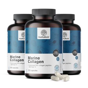 HealthyWorld® 3x Colágeno marino 1170 mg, en total 360 cápsulas