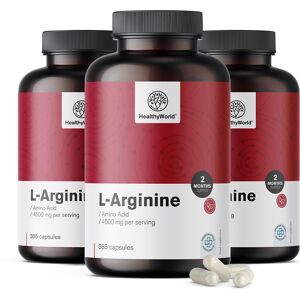 HealthyWorld® 3x L-arginina 4500 mg, en total 1095 cápsulas