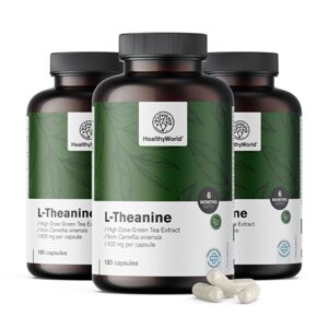 HealthyWorld® 3x L-teanina 400 mg, en total 540 cápsulas