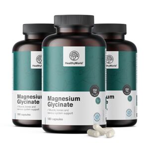 HealthyWorld® 3x Glicinato de magnesio 250 mg, en total 540 cápsulas