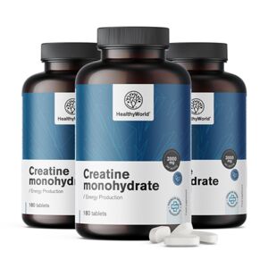 HealthyWorld® 3x Monohidrato de creatina 3000 mg, en total 540 comprimidos
