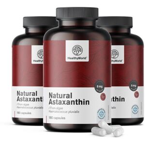 HealthyWorld® 3x Astaxantina natural 8 mg, en total 540 cápsulas