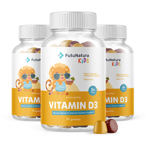 FutuNatura KIDS 3x Vitamina D3 - Gominolas infantiles, en total 270 gominolas