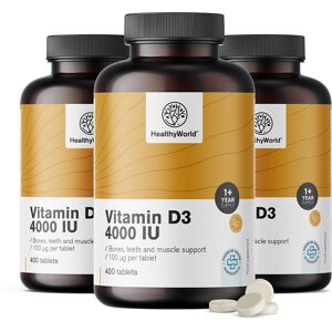 HealthyWorld® 3x Vitamina D3 4000 UI, en total 1200 comprimidos