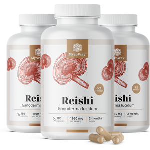 MycoWay® 3x Reishi 1950 mg - extracto 5:1, en total 540 cápsulas