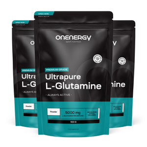 OnEnergy 3x L-glutamina - polvo para preparar bebidas, en total 1500 g