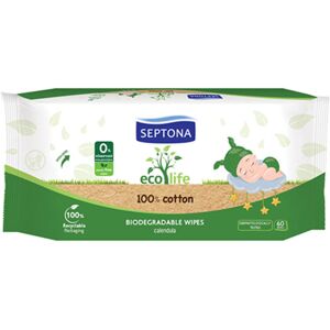 Septona Toallitas húmedas para bebés Ecolife – biodegradables, 60 toallitas