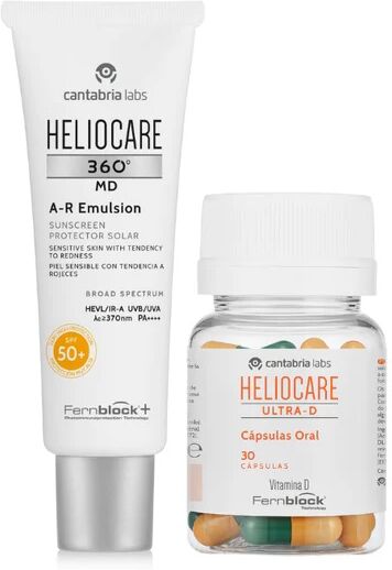 Heliocare Pack 360º A-R Emulsión SPF50 50ml + Cápsulas Ultra-D x30