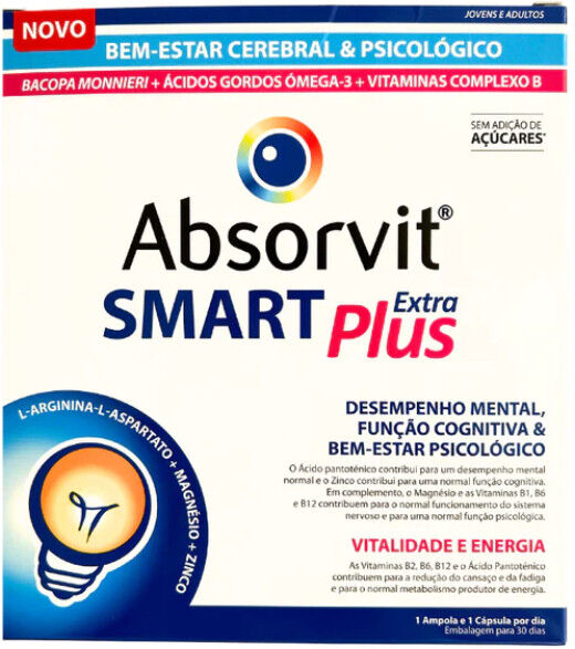 Absorvit Smart Extra Plus 30 ampolas+30 cápsulas