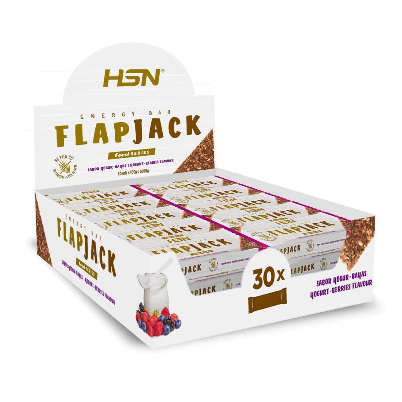 HSN Caja energy bar flapjack yogur-bayas - 30x100g