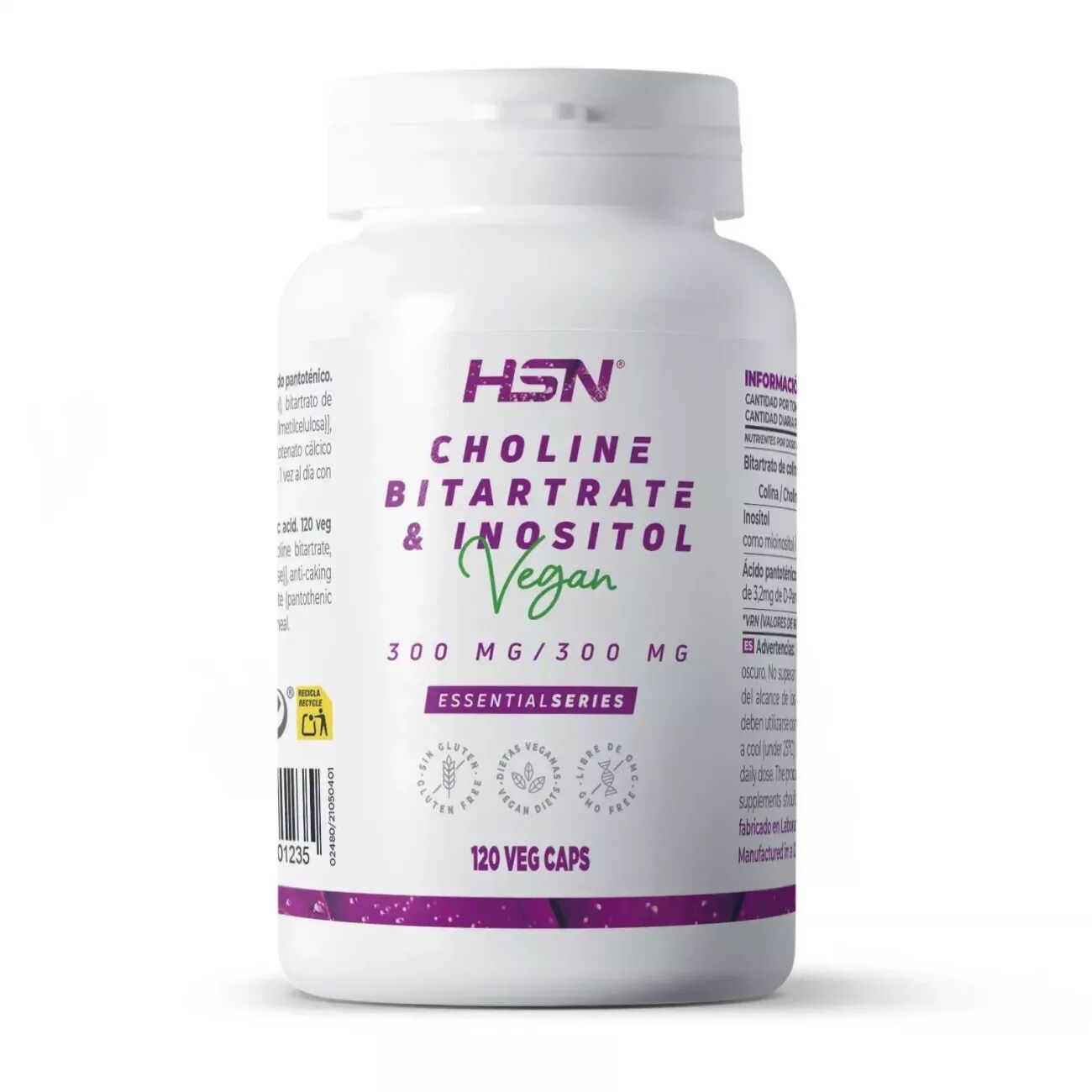HSN Colina e inositol 300mg/300mg - 120 veg caps