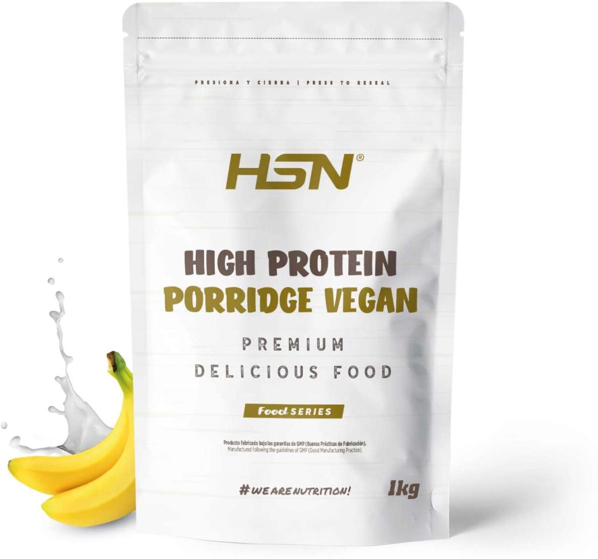 HSN Gachas de avena proteicas veganas 1kg plátano