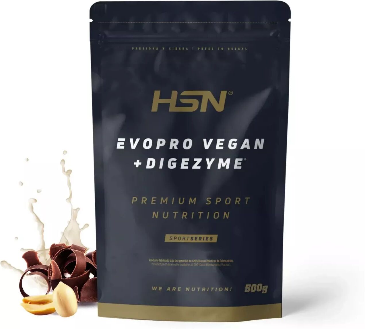 HSN Evopro vegan (mezcla proteínas premium) + digezyme® 500g chocolate y cacahuete