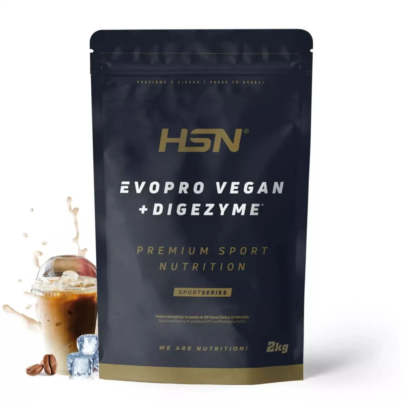 HSN Evopro vegan (mezcla proteínas premium) + digezyme® 2kg café helado