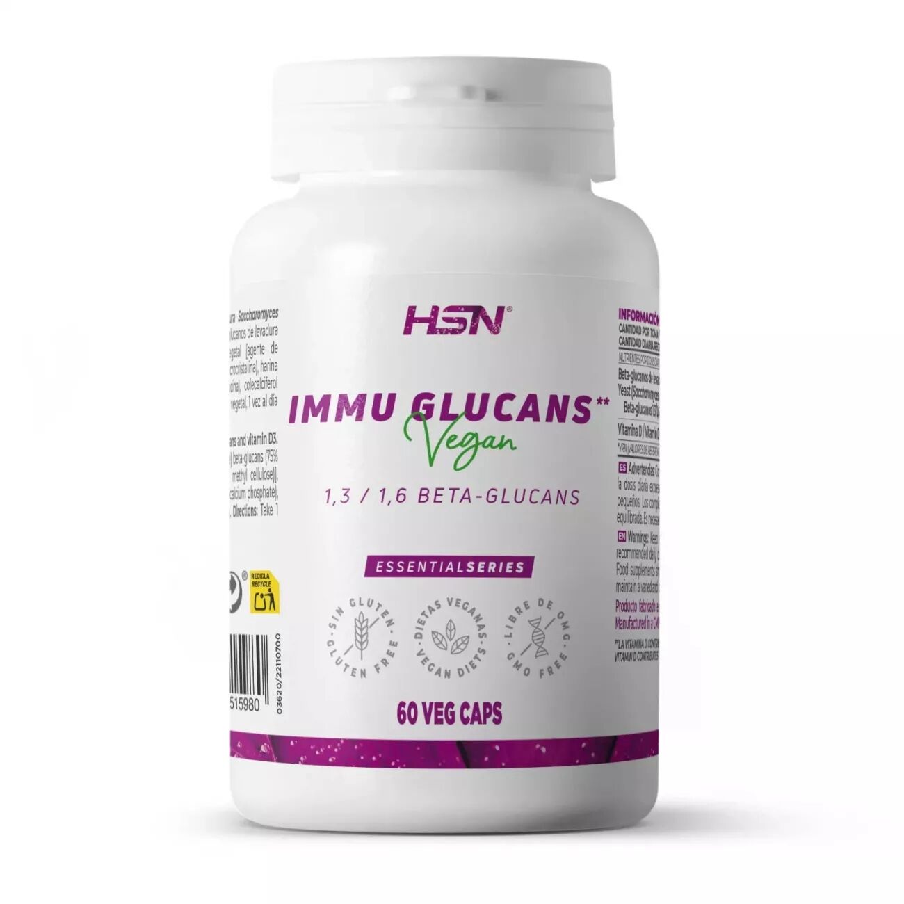 HSN Inmu glucanos (1,3/1,6 beta-glucanos) (wellmune®) 250mg - 60 veg caps