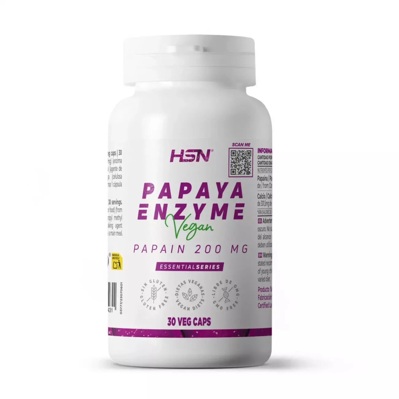 HSN Enzima de papaya (200mg papaína) - 30 veg caps
