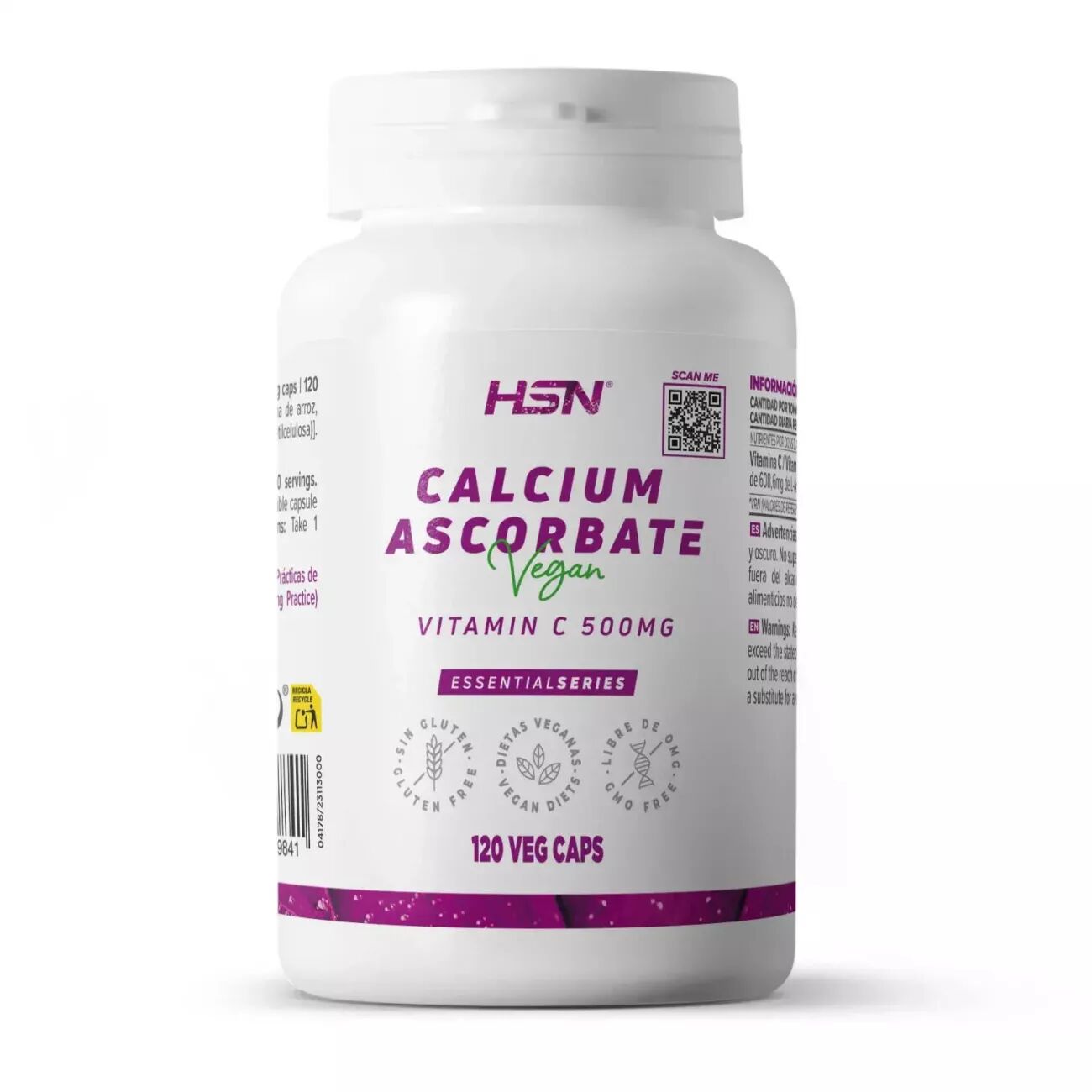 HSN Ascorbato de calcio (500mg vitamina c) - 120 veg caps