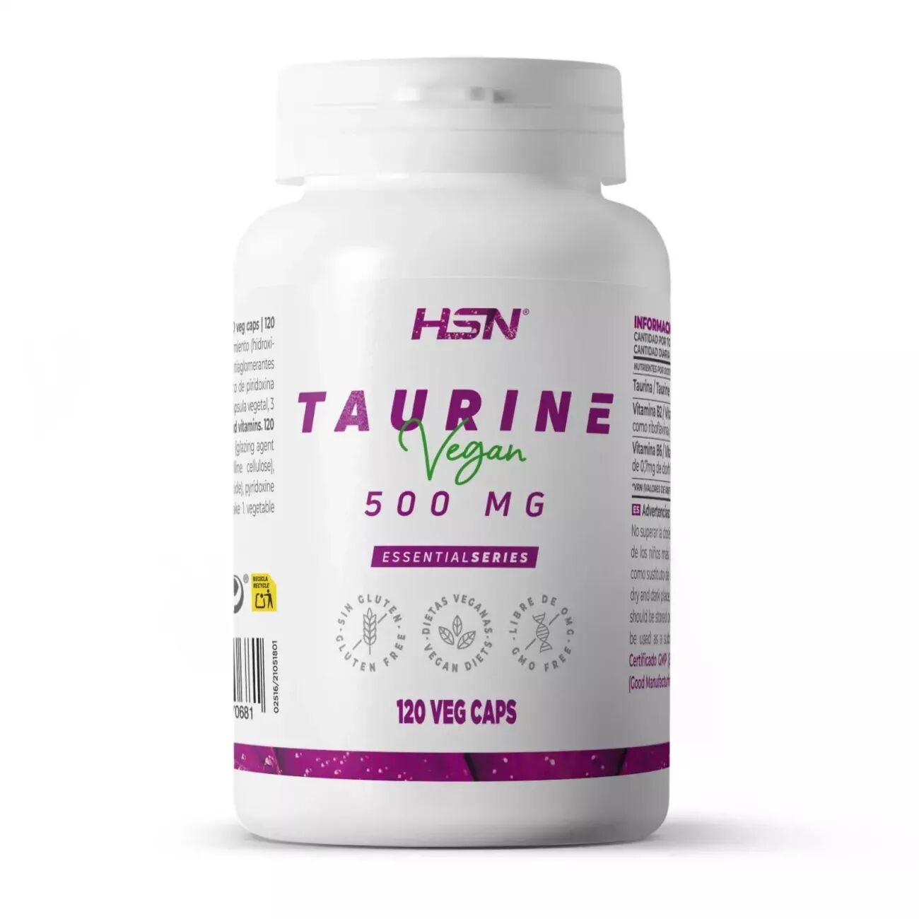 HSN L-taurina 500mg - 120 veg caps