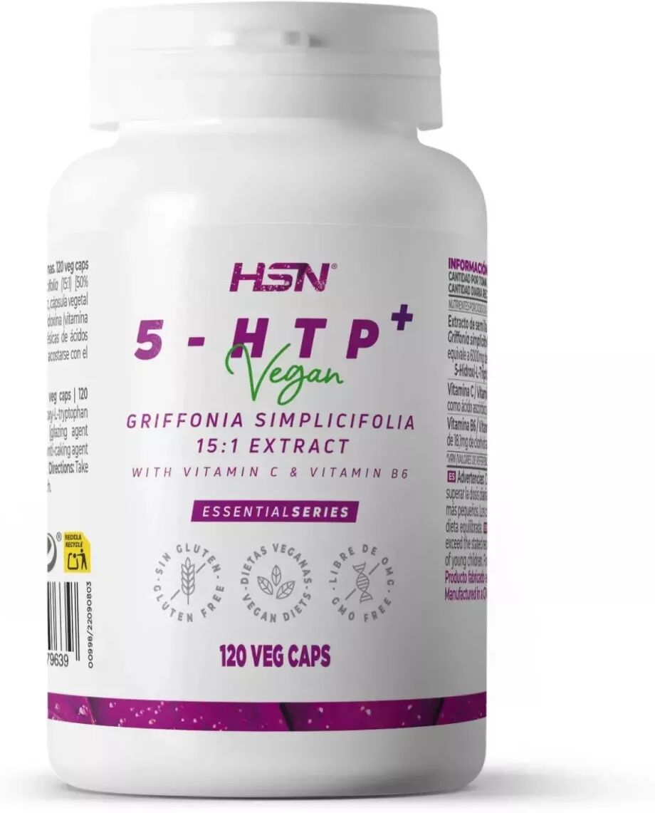 HSN 5-htp plus 200mg + vitaminas c & b6 - 120 veg caps