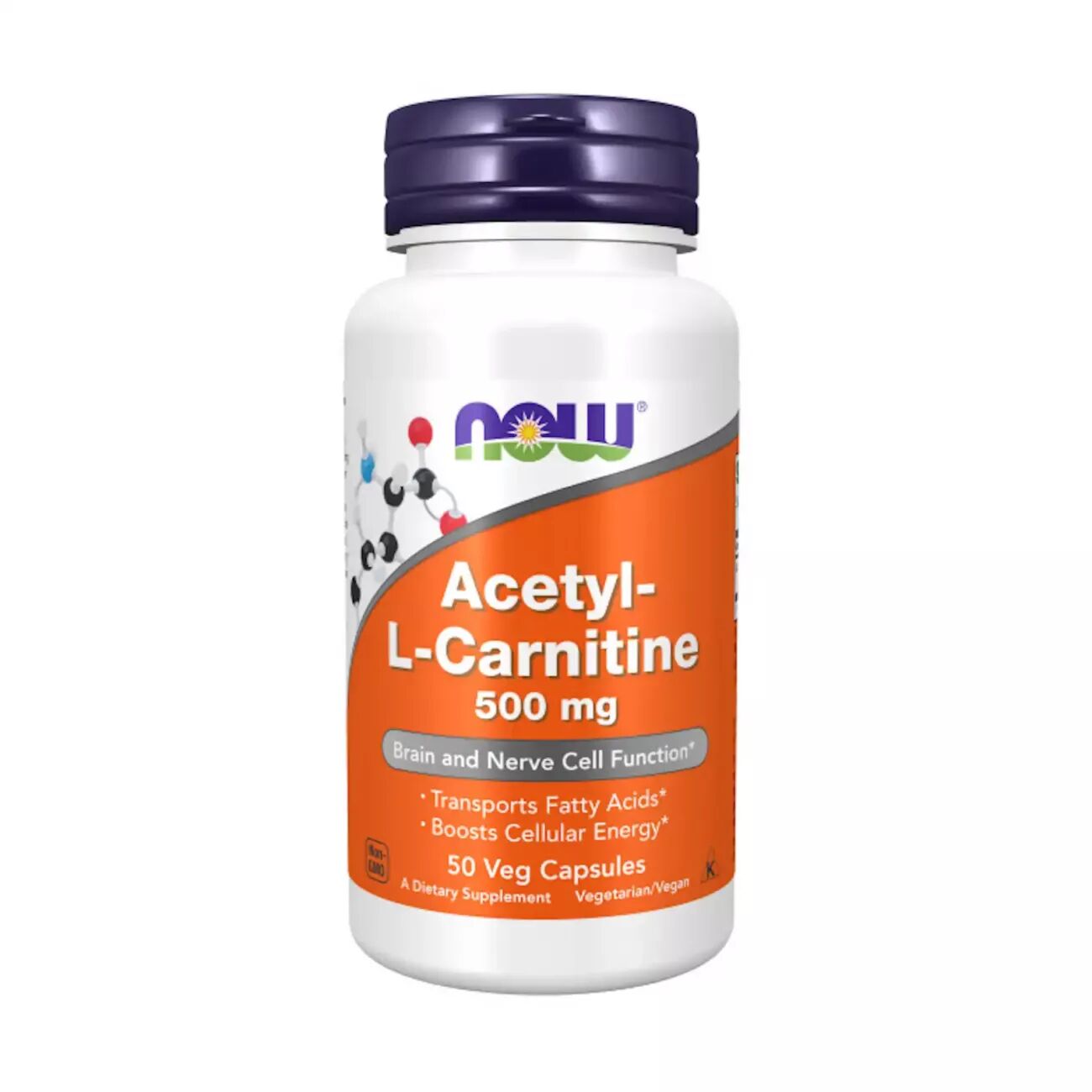 Now Foods Acetil l-carnitina 500mg - 50 veg caps