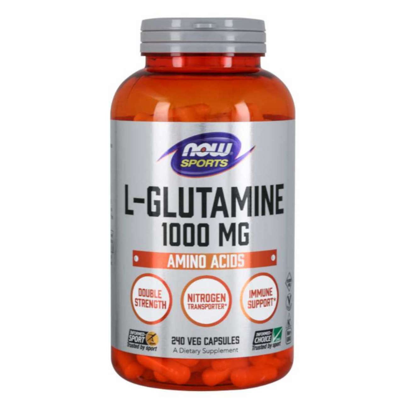 Now Foods L-glutamina 1000mg - 240 veg caps