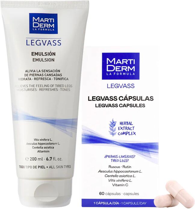 Martiderm Legvass Emulsión 200ml + Cápsulas x60