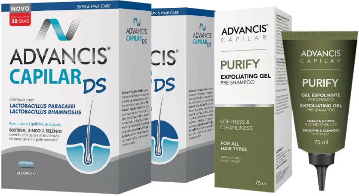 Advancis Capilar DS Cápsulas 2x30 + Gel Exfoliante Purify 75ml