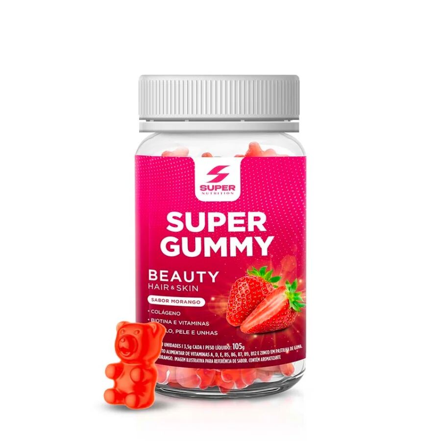 Super Nutrition Gomitas que brillan para el cabello y la piel Super Gummy Beauty x 30
