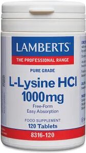 Lamberts L-Lisina HCI 1000 mg 120 Tabs