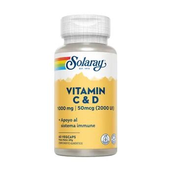 Solaray Vitamin C 1000 Mg + D 2000 UI 60 VCaps