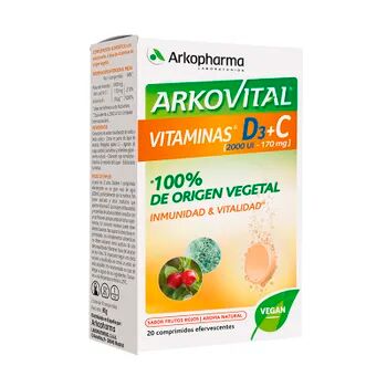 Arkopharma Arkovital Vitaminas D3+C 20 Tabs Frutos Rojos