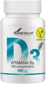 Soria Natural Vitamina D3 100 ug 150 Tabs