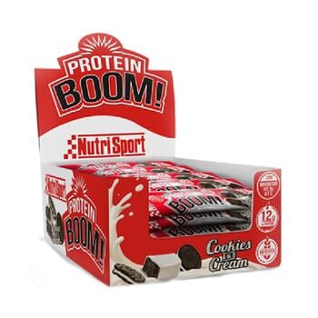 NutriSport Protein Boom! 49g 24 Barritas Tarta de Queso con Fresas