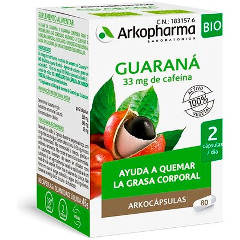 Arkopharma Arkocápsulas Guaraná Bio Complemento alimenticio 80&nbsp;caps.