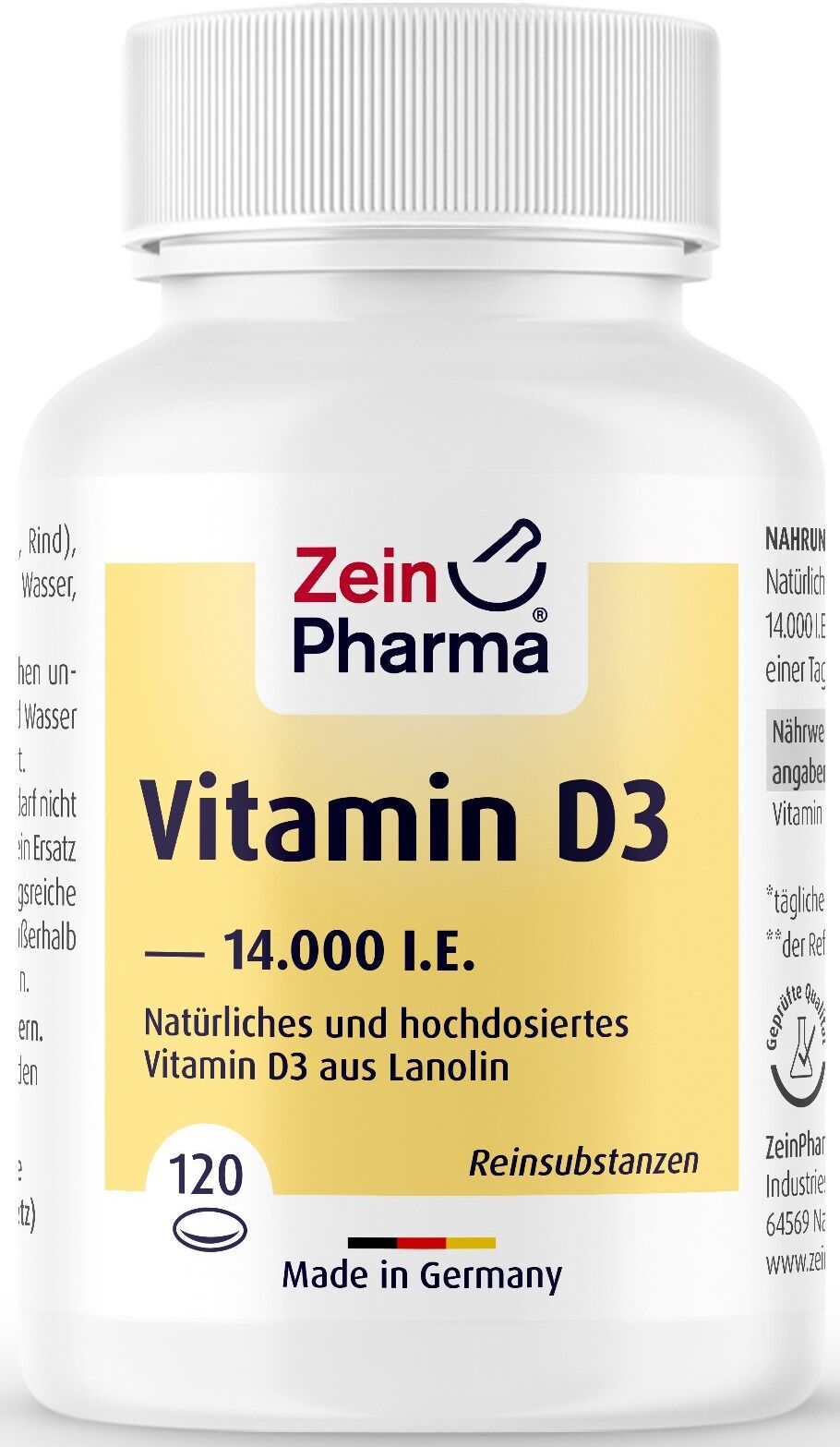 ZeinPharma Vitamina D3 120&nbsp;caps.