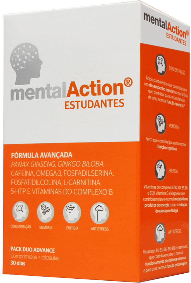 Mental Action Tónico cerebral EstudiantesTónico Cerebral para Estudiantes 30 comp. 30 caps. 1&nbsp;un.