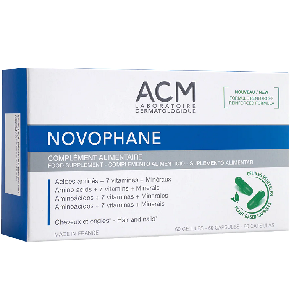 ACM Laboratoire Dermatologique Novophane Complemento alimenticio Cabello y uñas 60&nbsp;caps.