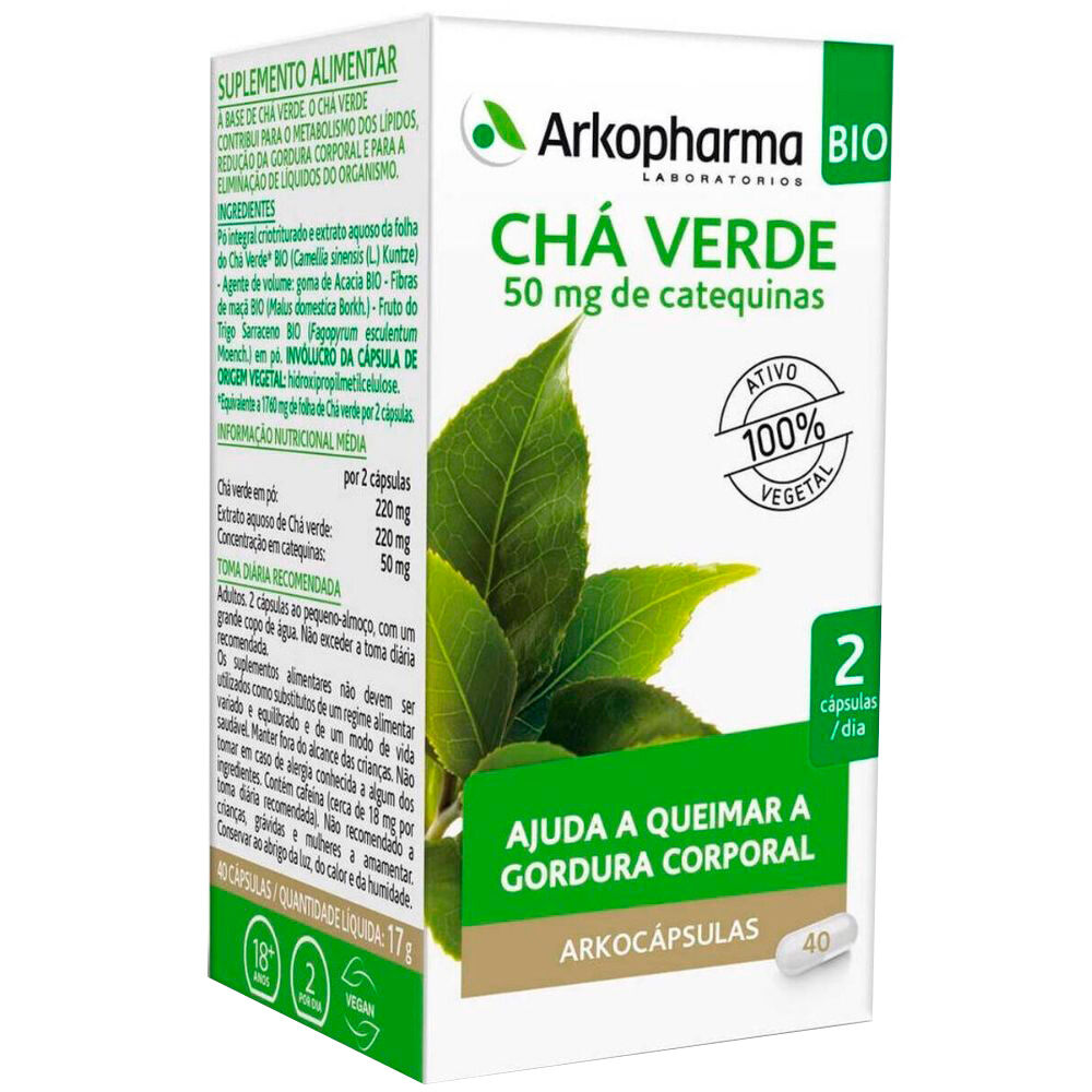 Arkopharma Arkocápsulas Té verde Bio Complemento alimenticio 40&nbsp;caps.