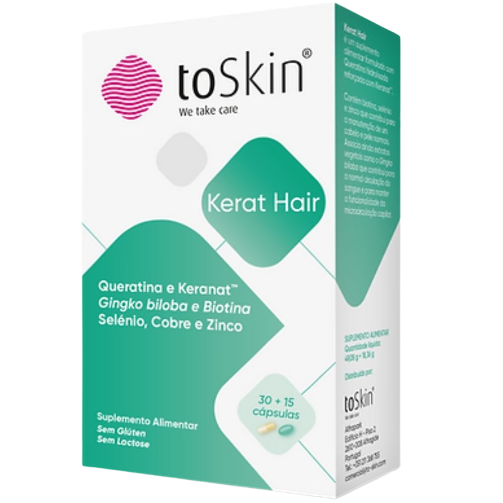 ToSkin Complemento alimenticio anticaída y anticaída Kerat Hair 45&nbsp;caps.