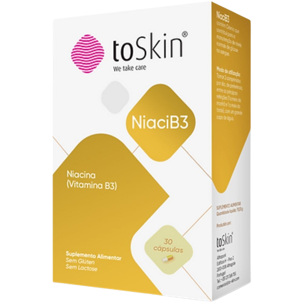 ToSkin Niacib3 Complemento alimenticio para proteger y reparar la piel 30&nbsp;caps.
