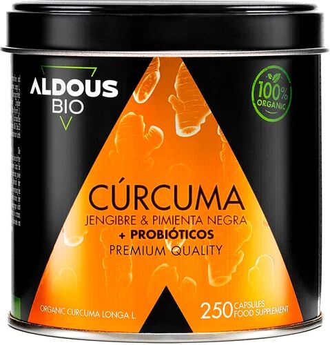 Aldous Bio Cúrcuma Jengibre & Pimienta Negra + Probióticos 250caps