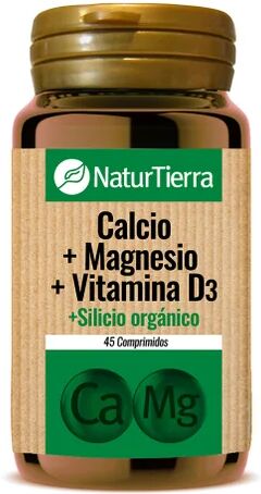 NaturTierra Calcio + Magnesio + Vitamina D3 + Silicio Orgánico 45caps