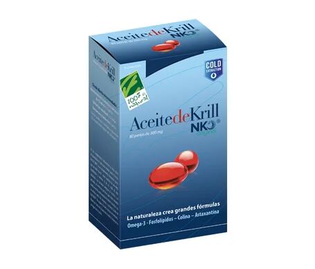 Cien por Cien Natural 100% Natural Aceite De Krill Nko 80 perlas de 500mg