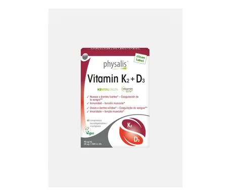PHYSALIS Vitamin K2 + D3 Bio Vegan 60caps