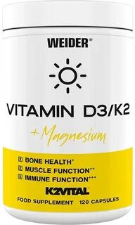 Weider Vitamin D3/K2 + Magnesium 120caps