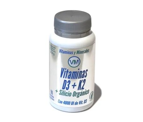 Vitaminas y Minerales Vitaminas D3 + K2 + Silicio Orgánico 90vcaps