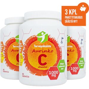 Terveyskaista Oy Aurinko C 1000 mg PITKÄVAIKUTTEINEN 3 kpl PAKETTITARJOUS!