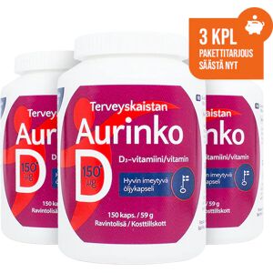 Terveyskaista Oy Aurinko D-vitamiini 150µg 3 kpl PAKETTITARJOUS!